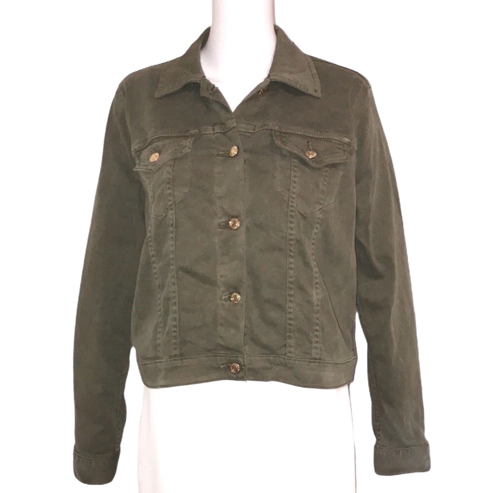 MICHAEL Michael Kors Safari Green Denmin Jacket - Picture 1 of 8